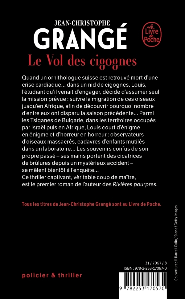 Le Vol des cigognes - Jean-Christophe Grange - LGF