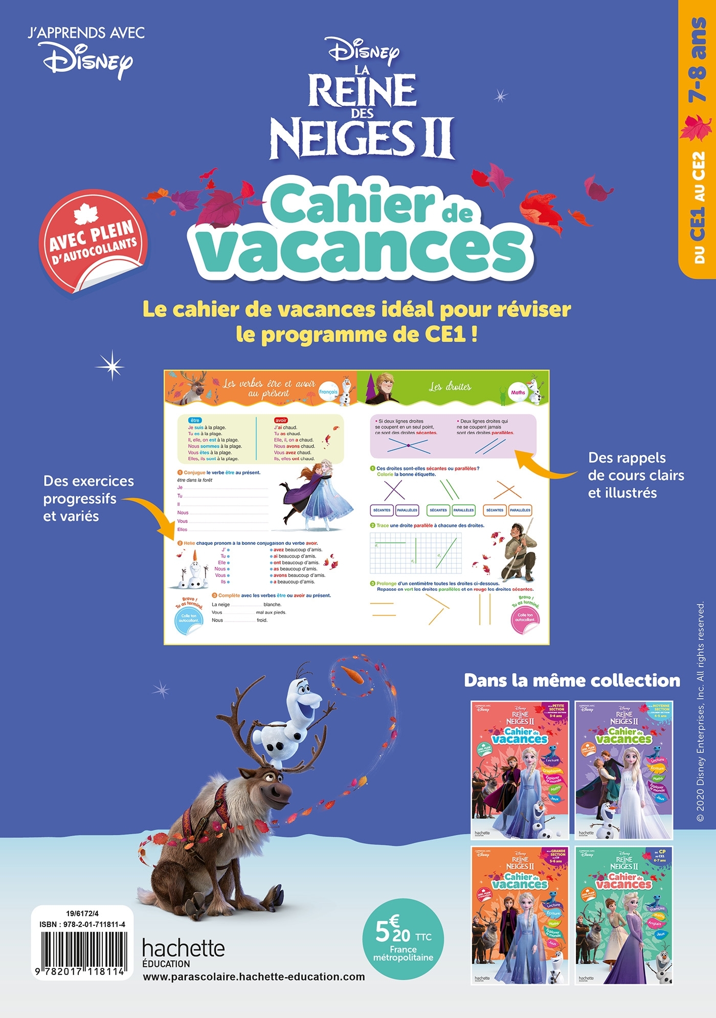 Disney - La Reine des Neiges - Du CE1 au CE2 - Cahier de vacances 2025 - Daniel Berlion, Johana LEMAY - HACHETTE EDUC