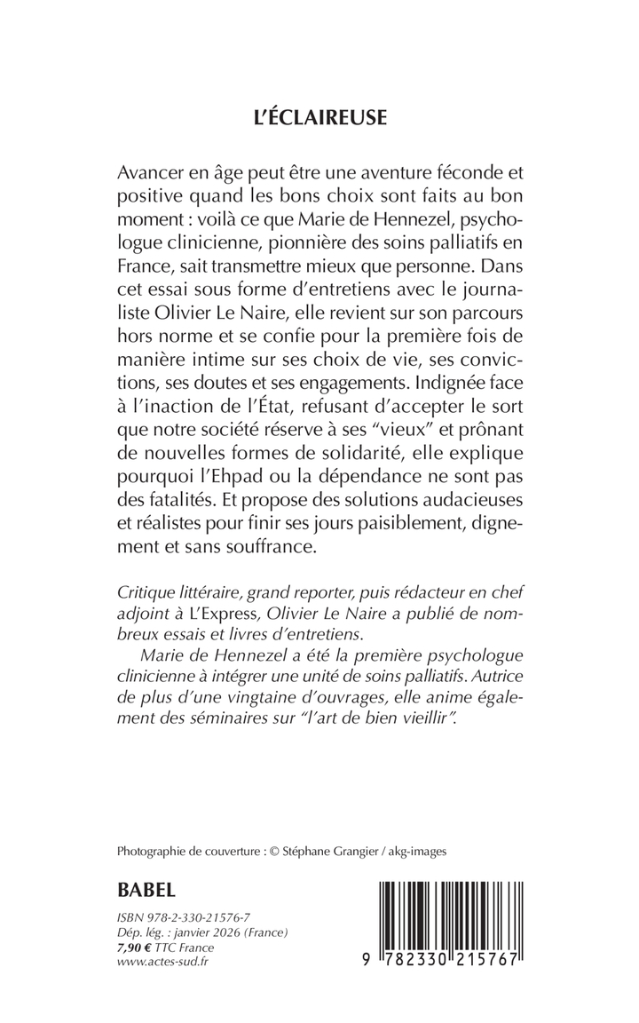 L'Éclaireuse - Marie De Hennezel, Olivier Le naire - ACTES SUD
