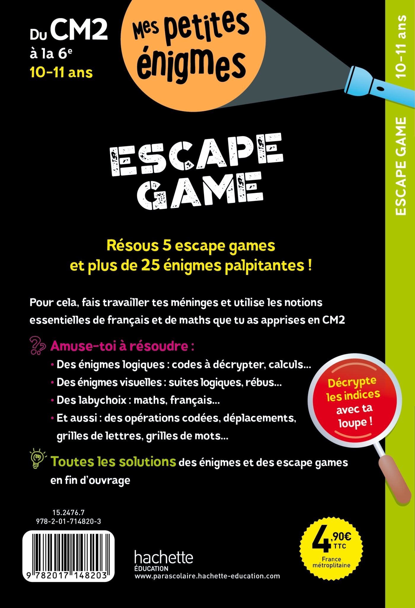 Escape game - Du CM2 à la 6e - Cahier de vacances 2025 - Charlotte Leroy-Jouenne - HACHETTE EDUC