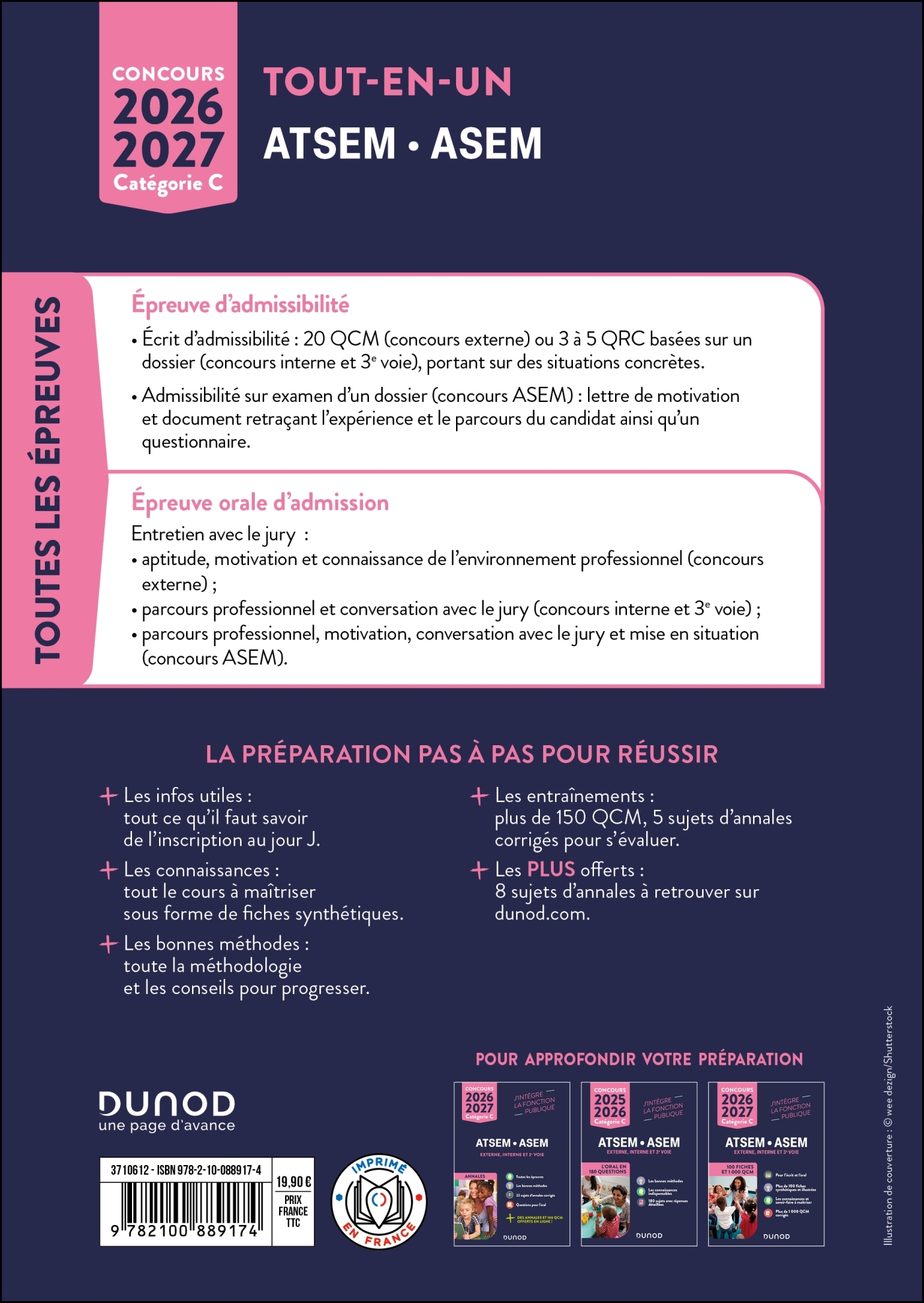 Concours ATSEM ASEM  - Tout-en-un - 2026-2027 - Corinne Pelletier - DUNOD