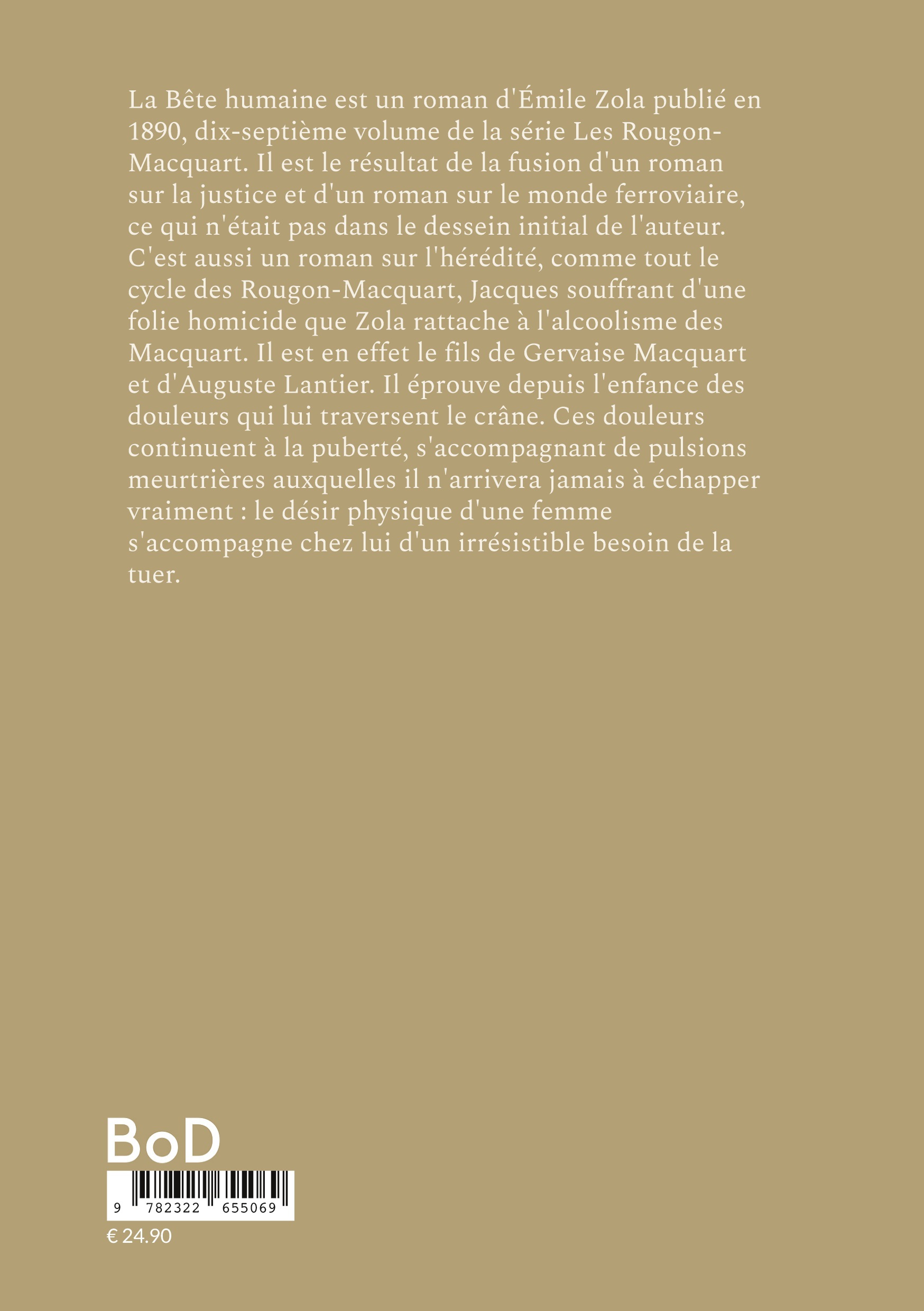 La bête humaine -  ZOLA EMILE, Émile Zola - BOOKS ON DEMAND