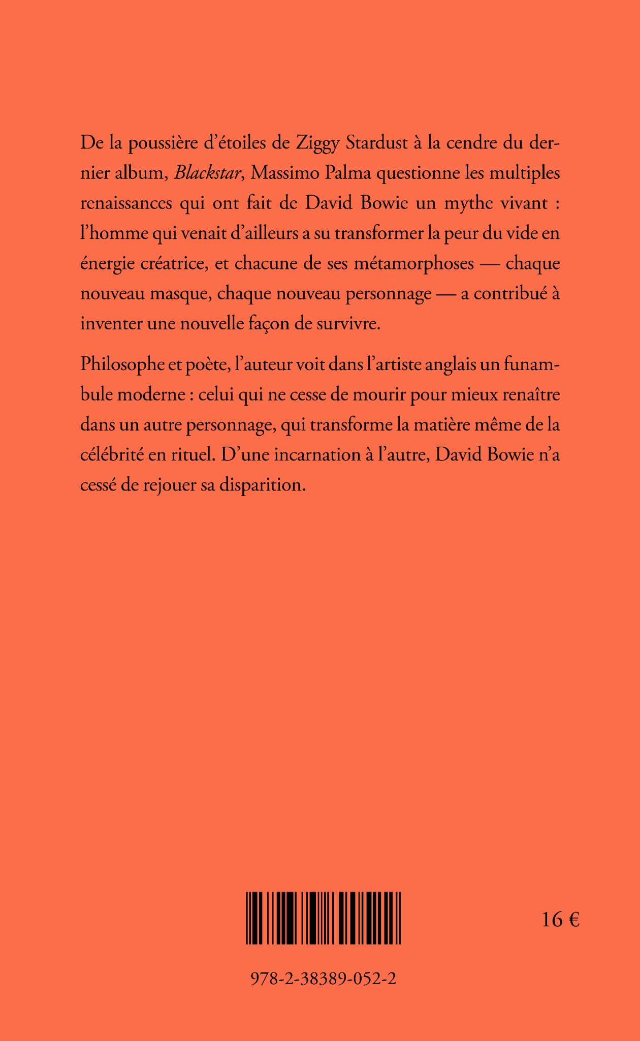 Les cendres de Bowie - Massimo Palma - DE LA VARIATION