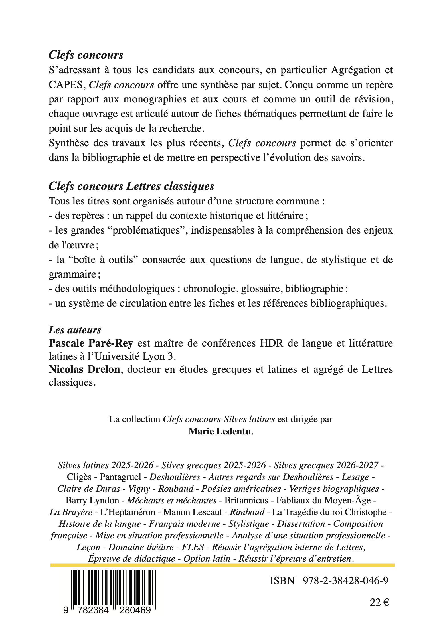 Silves latines 2026-2027 - Pascale Paré-Rey, Nicolas Drelon - ATLANDE