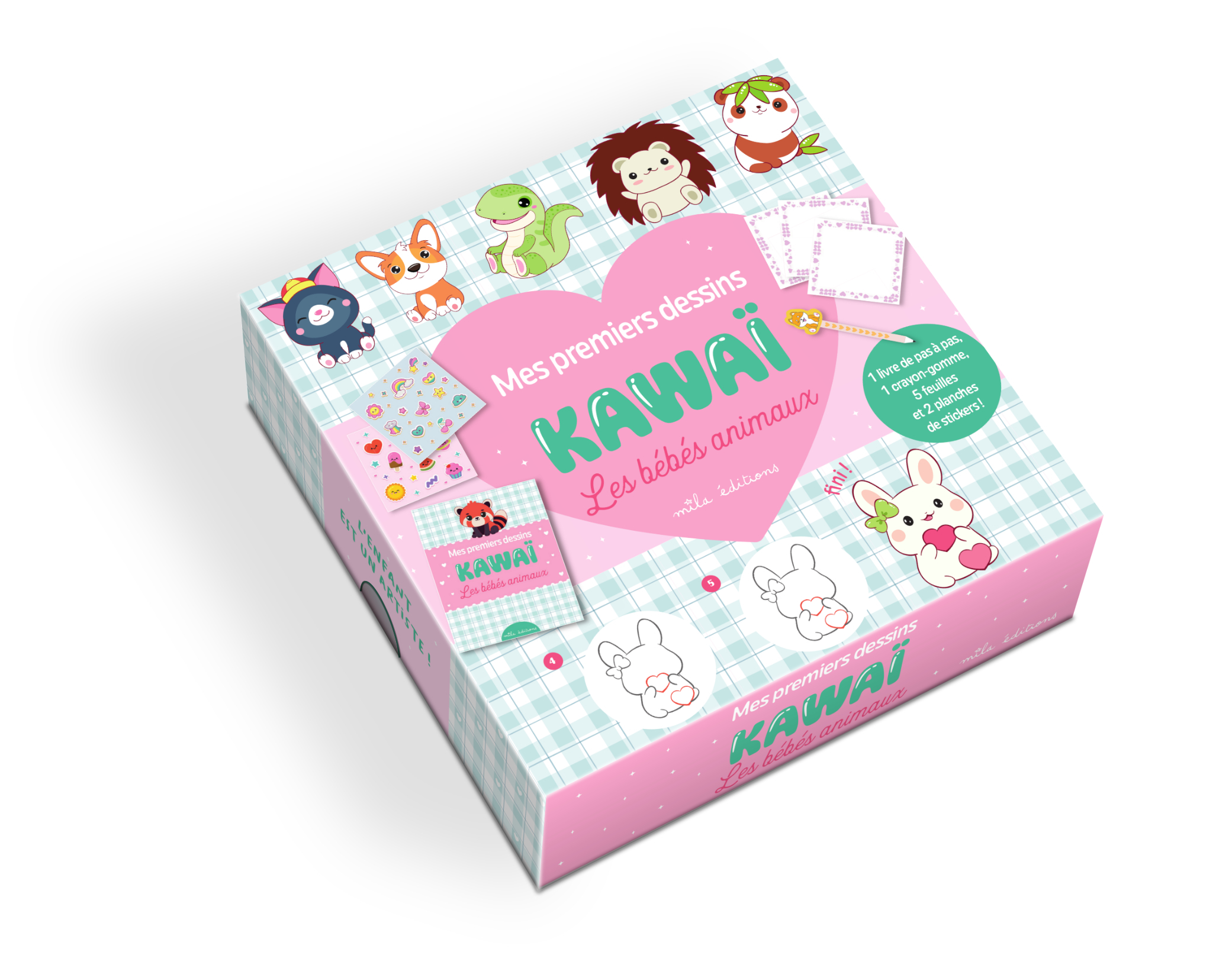 Coffret - Mes premiers dessins kawaï - Les bébés animaux -  Collectif,  Collectif Mila - MILA