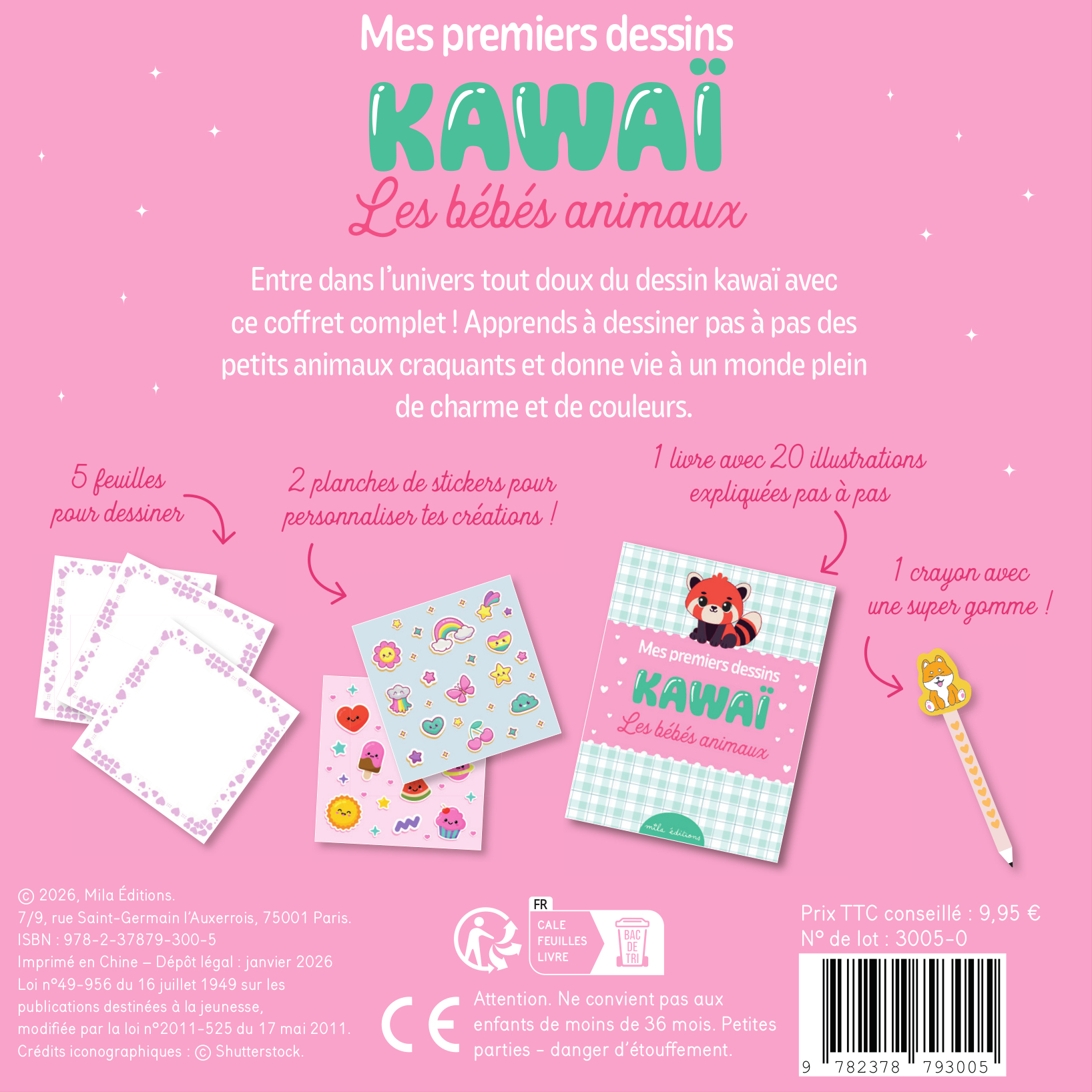 Coffret - Mes premiers dessins kawaï - Les bébés animaux -  Collectif,  Collectif Mila - MILA