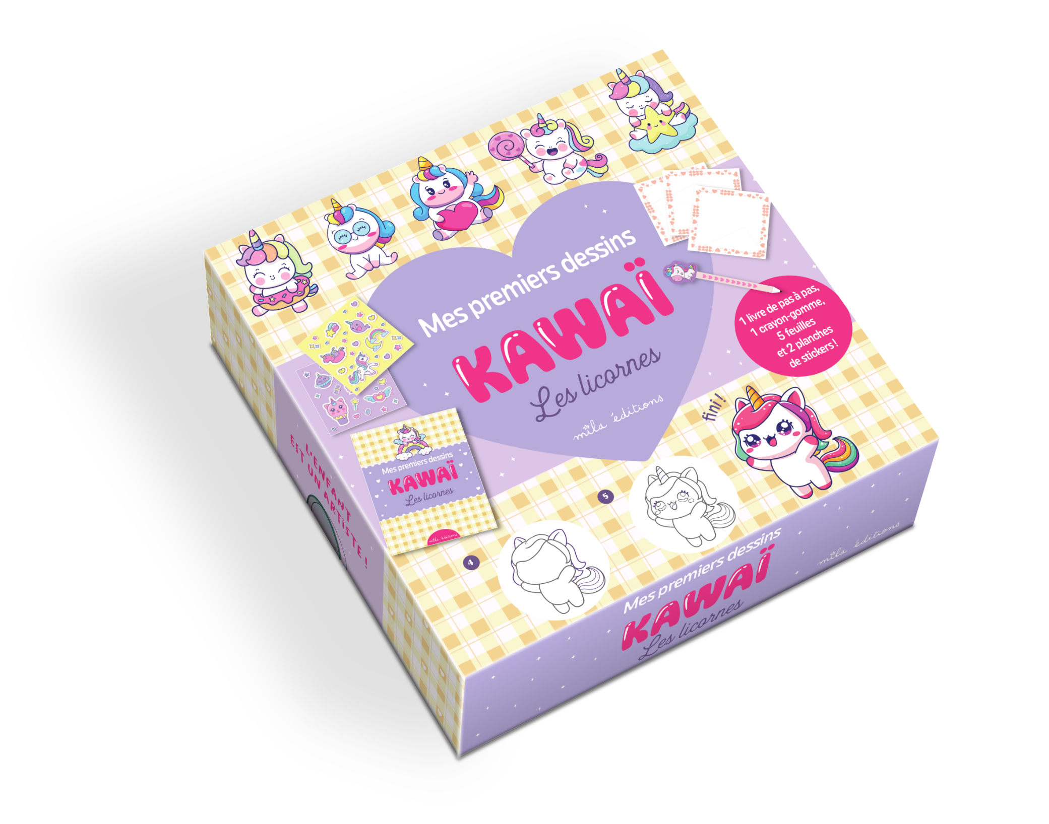 Coffret - Mes premiers dessins kawaï - Les licornes -  Collectif,  Collectif Mila - MILA