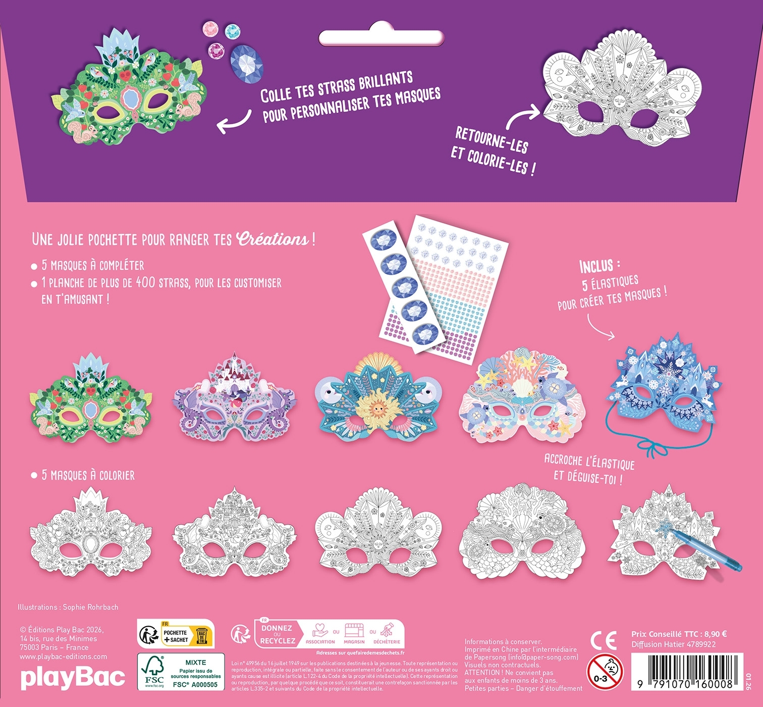 Mes masques en strass - Princesses de contes -  - PLAY BAC