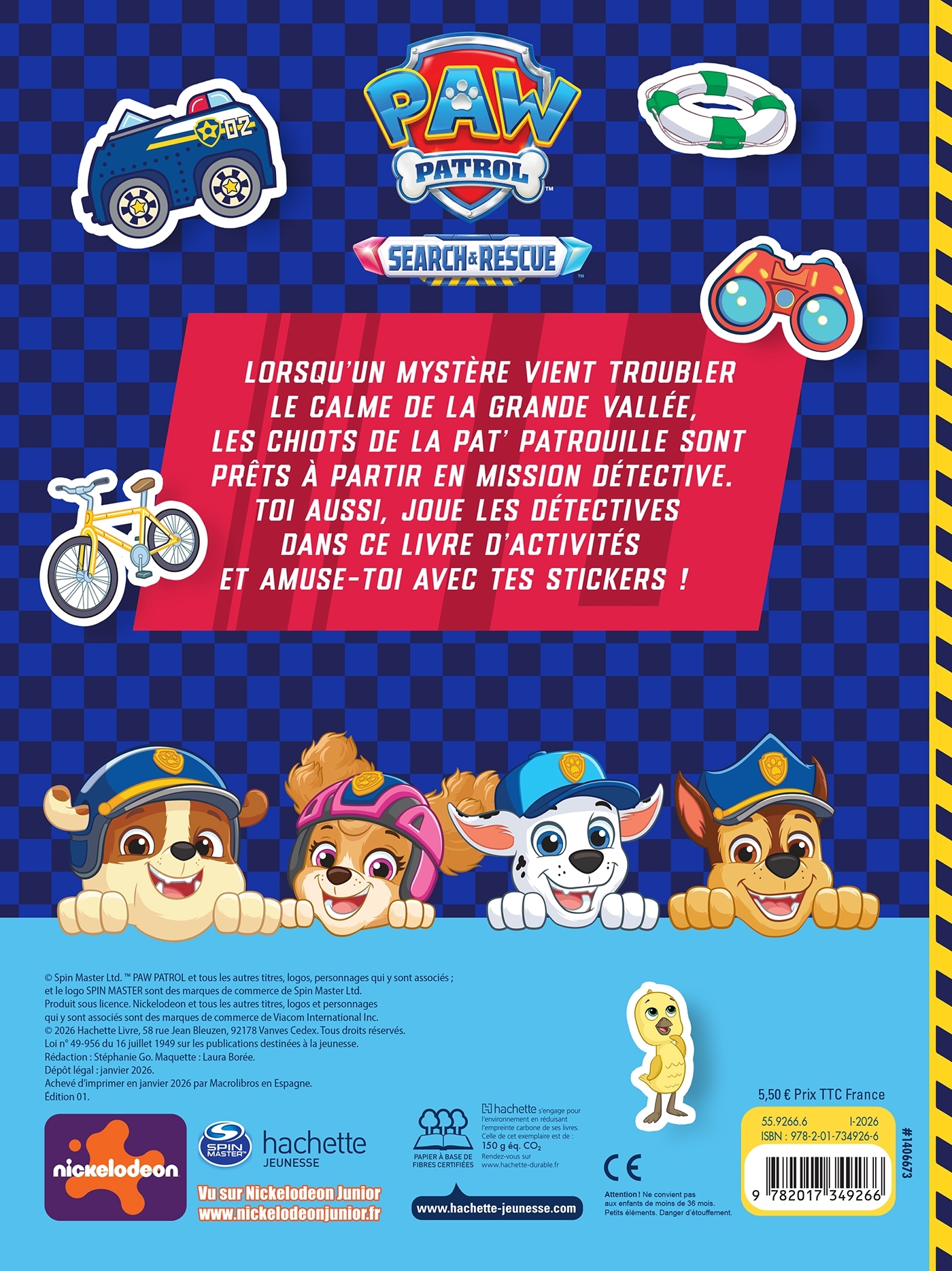 La Pat' Patrouille - Livre d'activités Mission Détective - ERICK ALEXANDERSON ROSAS,   - HACHETTE JEUN.