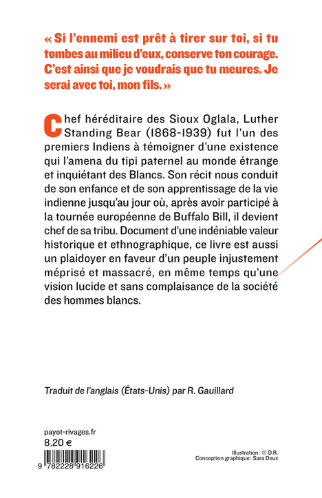 Souvenirs d'un chef Sioux -  Ours debout - PAYOT