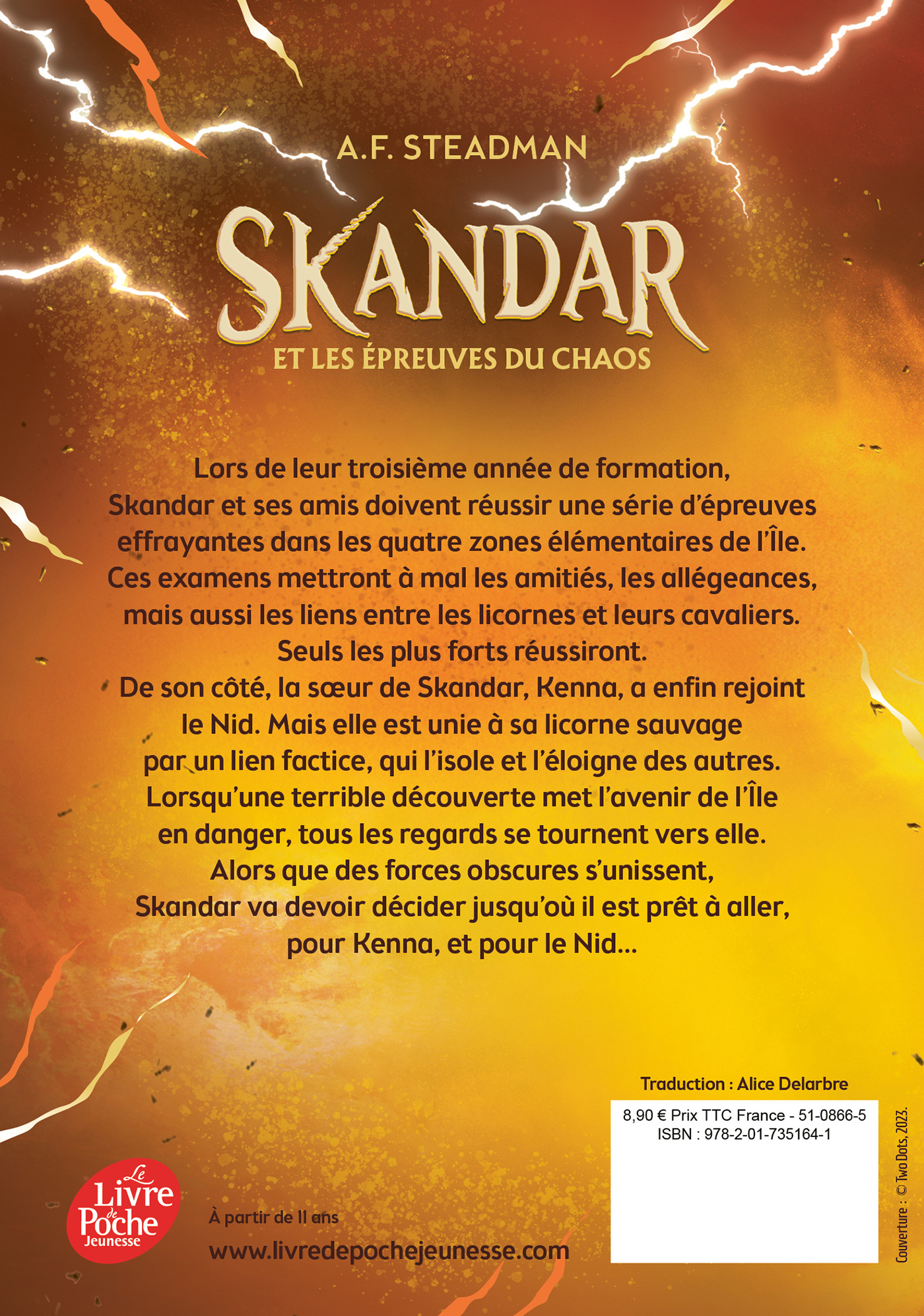 Skandar et les épreuves du chaos - Tome 3 - A.F. Steadman - POCHE JEUNESSE