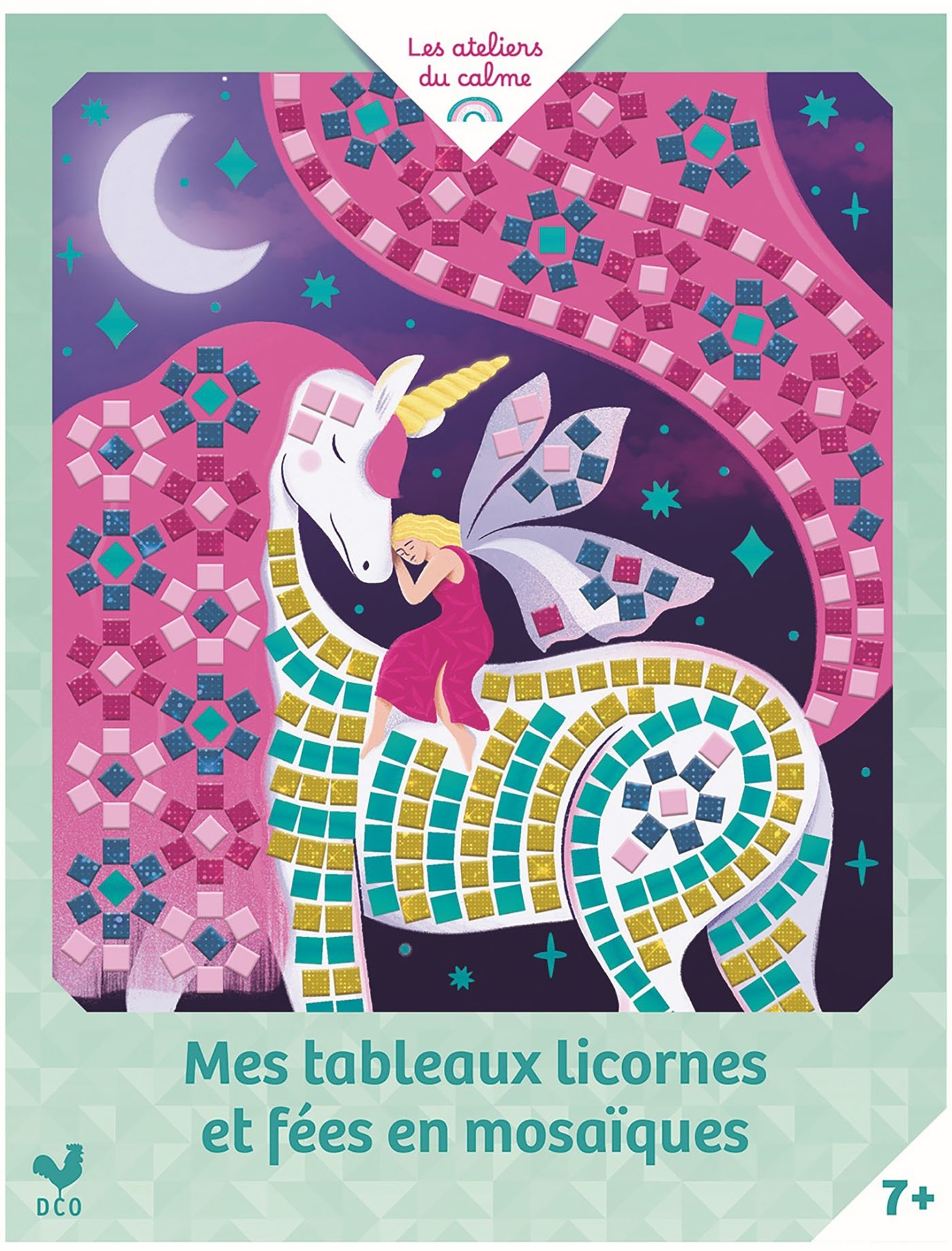 Mes tableaux licornes et fées en mosaïques - pochette avec accessoires -  - DEUX COQS D OR