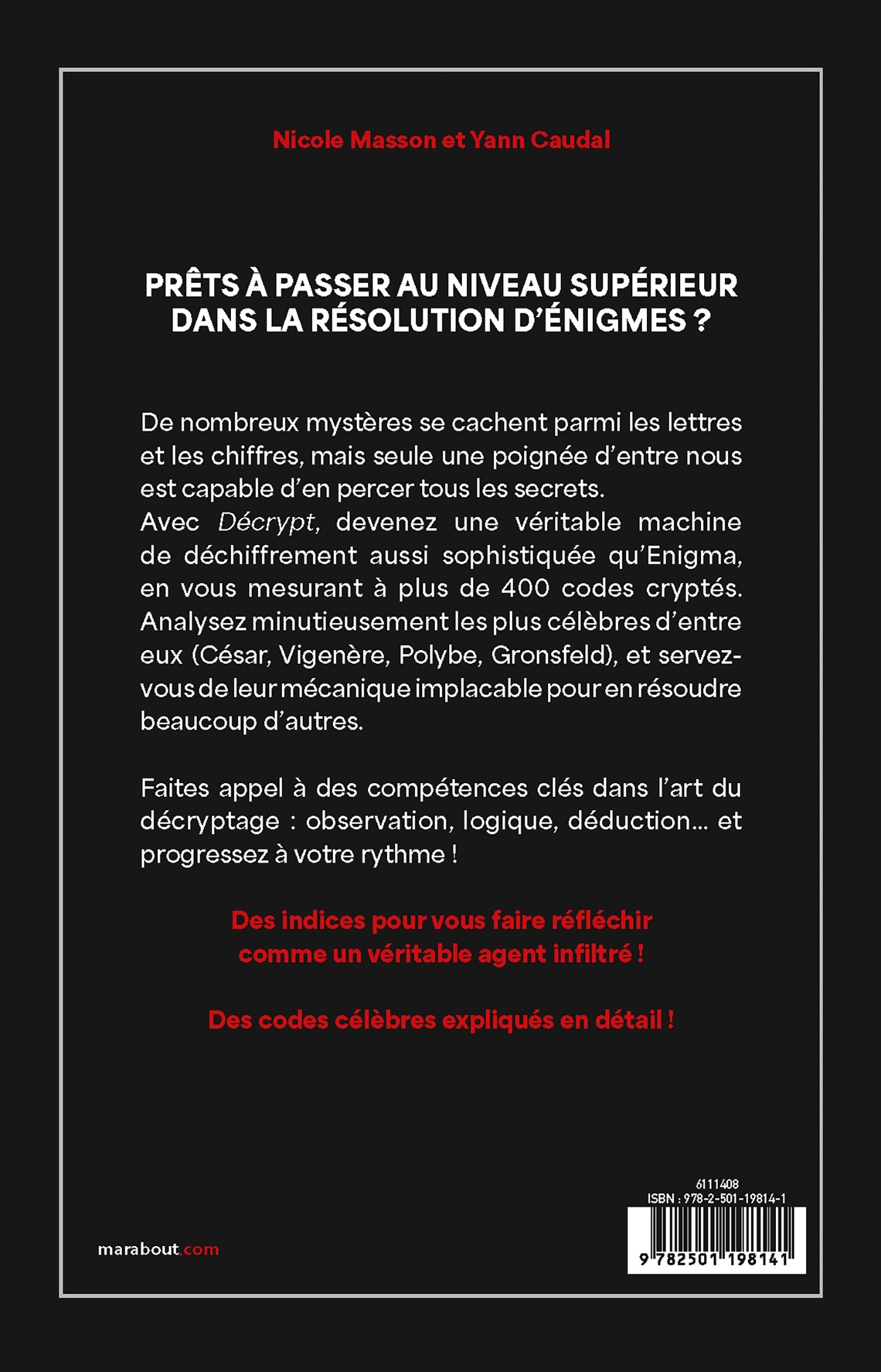 Décrypt - Yann Caudal, Nicole Masson - MARABOUT