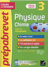 Prepabrevet cours et examen : physique-chimie  -  3e  -  brevet 2022