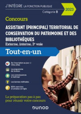 Concours assistant (principal) territorial de conservation du patrimoine et des bibliotheques  -  externe, interne, 3e voie  -  tout-en-un (edition 2023)