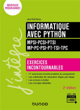 Informatique avec python  -  mpsi-pcsi-ptsi-mp-pc-psi-pt-tsi-tpc  -  exercices incontournables