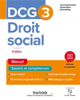 Dcg 3 : droit social  -  manuel (edition 2023/2024)