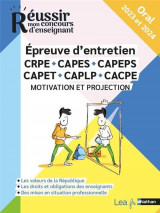 Epreuve d'entretien crpe - capes - capeps - capet - caplp - motivation et projection - oral - concou