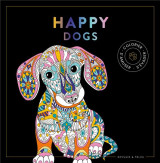Black coloriage : happy dogs