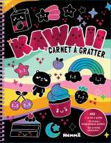 Kawaii - carnet à gratter - avec 1 carnet à gratter, 25 stickers holographiques pailletés, des activités amusantes !