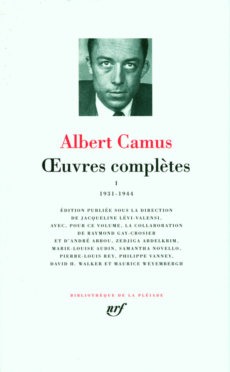 OEUVRES COMPLETES - VOL01 - 1931-1944 - CAMUS ALBERT - GALLIMARD