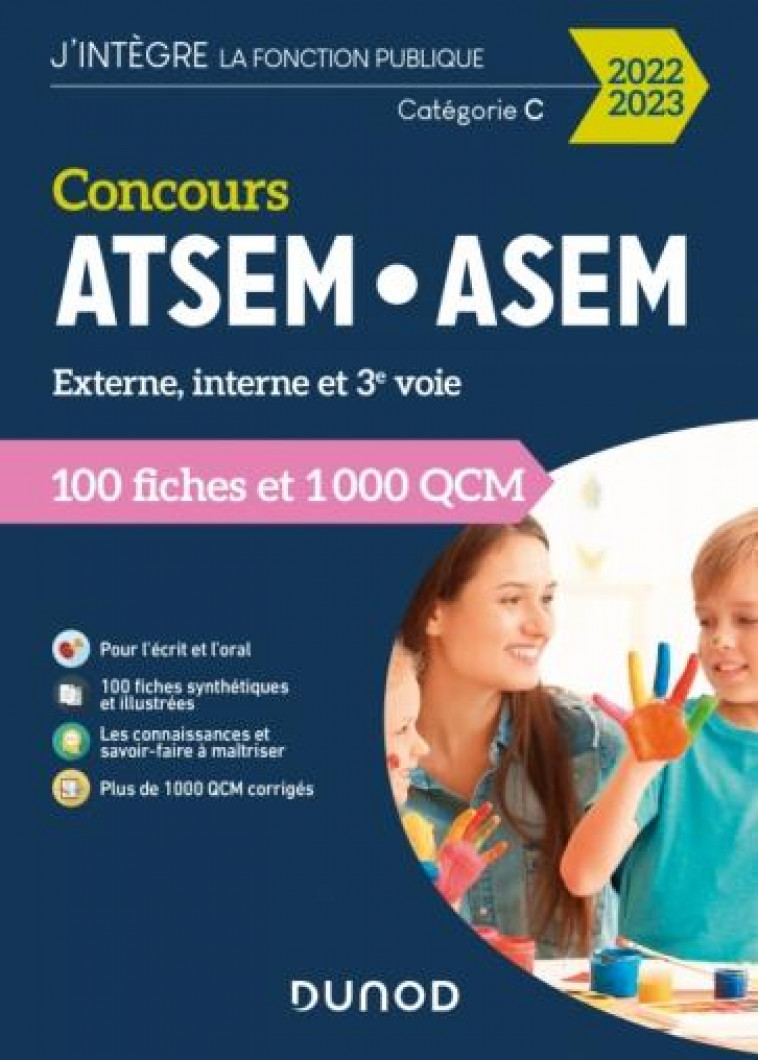CONCOURS ATSEM/ASEM 2022/2023 - 100 FICHES ET 1 000 QCM - PELLETIER CORINNE - DUNOD