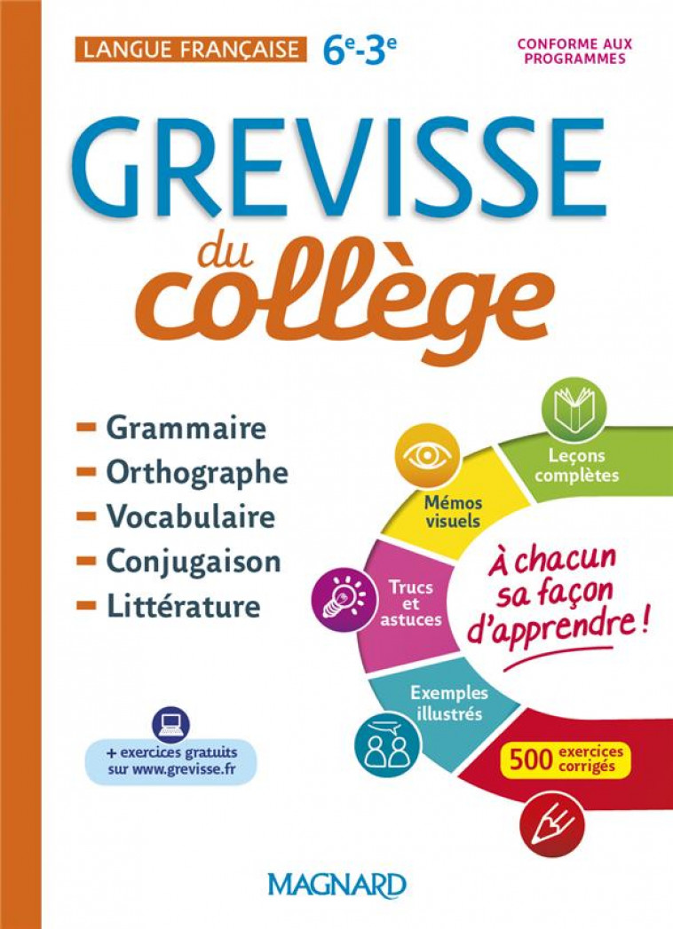 GREVISSE DU COLLEGE - LANGUE FRANCAISE - 6E A LA 3E - GAILLARD/MOKRANI - MAGNARD
