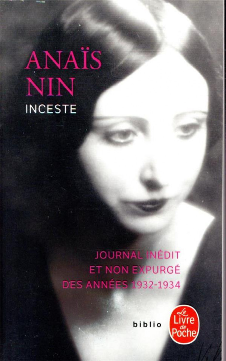 INCESTE - NIN ANAIS - LGF/Livre de Poche