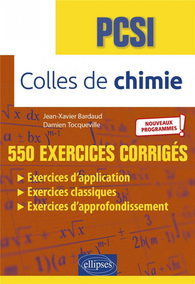 COLLES DE CHIMIE - PCSI - PROGRAMME 2021 - BARDAUD/TOCQUEVILLE - ELLIPSES MARKET