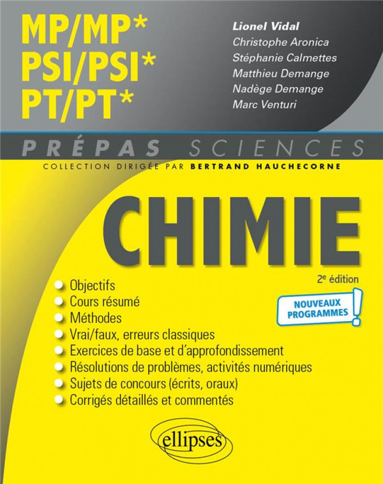 CHIMIE MP/MP* PSI/PSI* PT/PT*- PROGRAMME 2022 - VIDAL/ARONICA - ELLIPSES MARKET