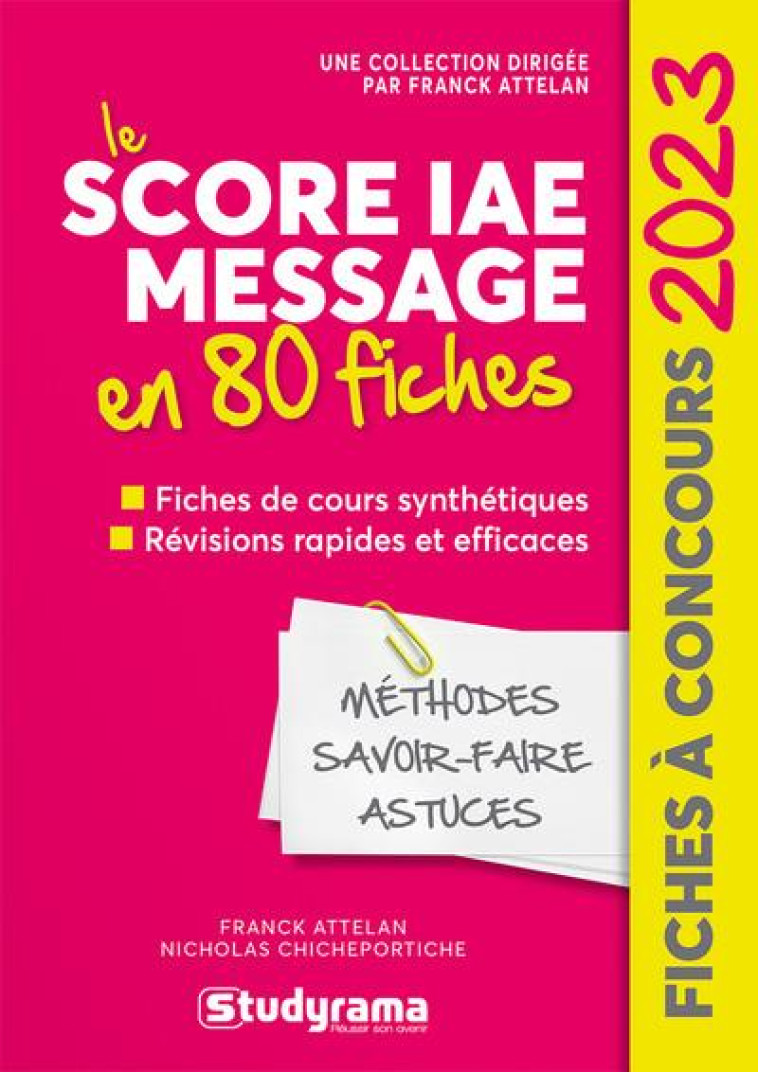 SCORE IAE MESSAGE EN 80 FICHES (EDITION 2023) - ATTELAN - STUDYRAMA