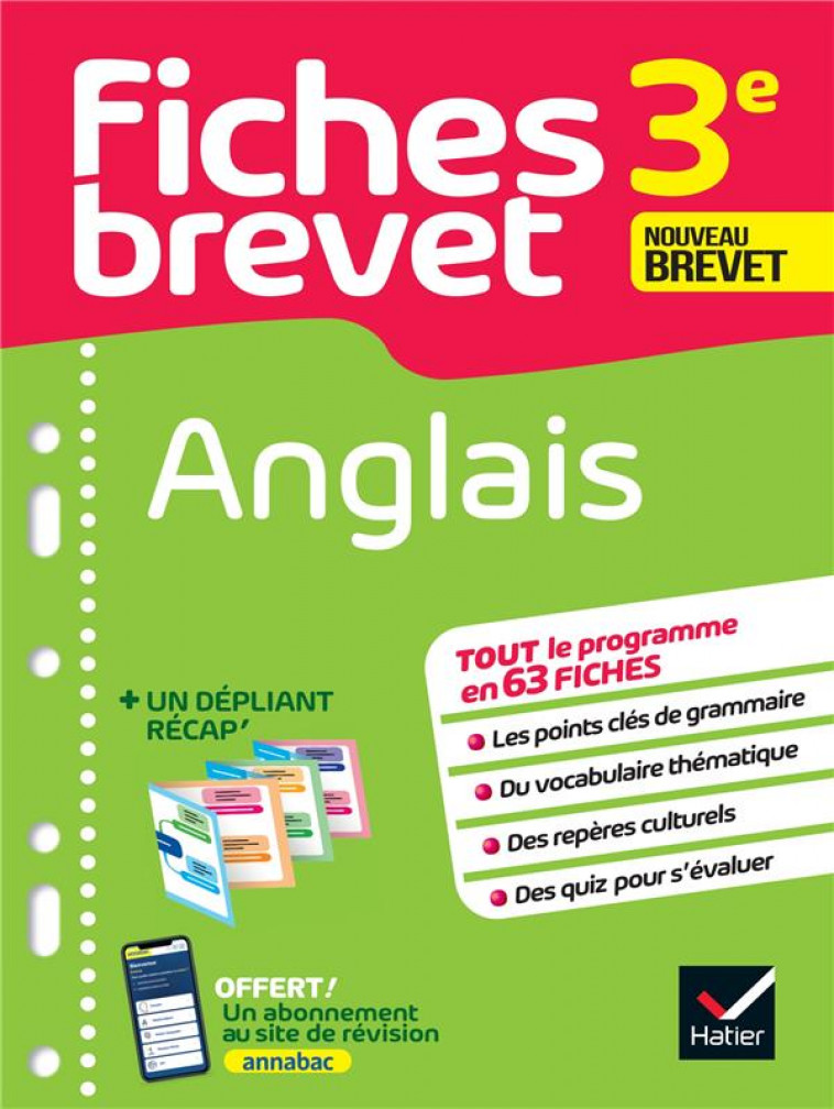 FICHES BREVET ANGLAIS 3E BREVET 2023 - FICHES DE REVISION & QUIZ - TOUATI CORINNE - HATIER SCOLAIRE
