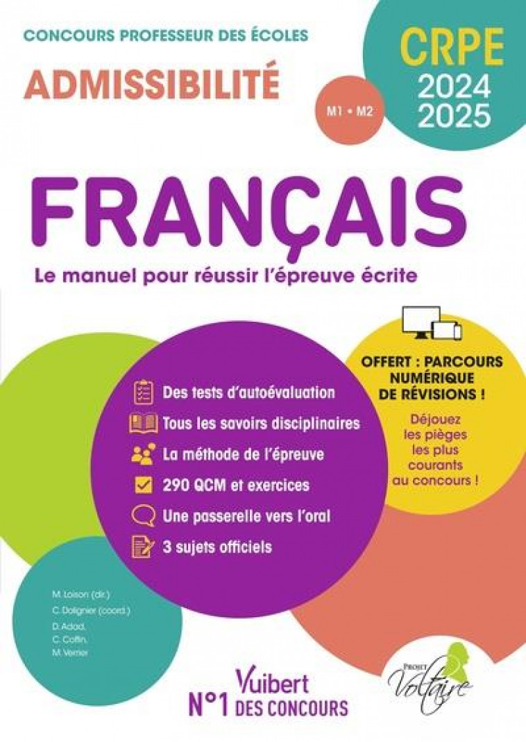 FRANCAIS - CRPE 2024-2025 - EPREUVE ECRITE D'ADMISSIBILITE - CONCOURS PROFESSEUR DES ECOLES - SUJET - ADAD/COFFIN/VERRIER - VUIBERT
