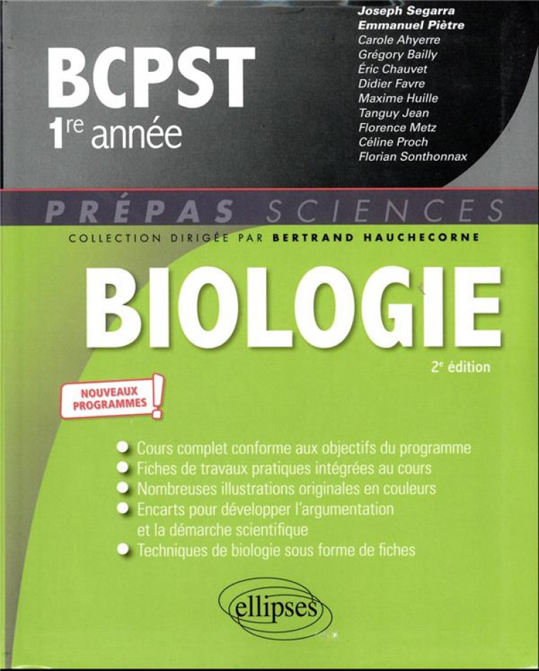 BIOLOGIE BCPST1 - PROGRAMME 2021 - SEGARRA/AHYERRE/JEAN - ELLIPSES MARKET