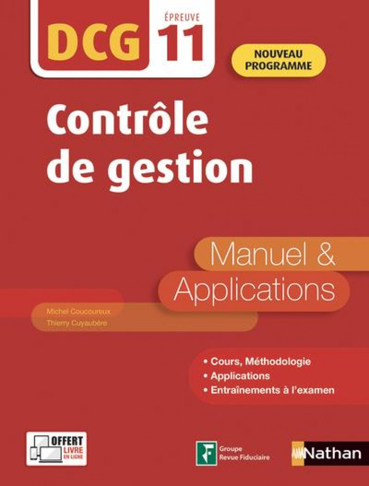 CONTROLE DE GESTION - DCG - EPREUVE 11 - MANUEL & APPLICATIONS - 2019 - COUCOUREUX/CUYAUBERE - CLE INTERNAT