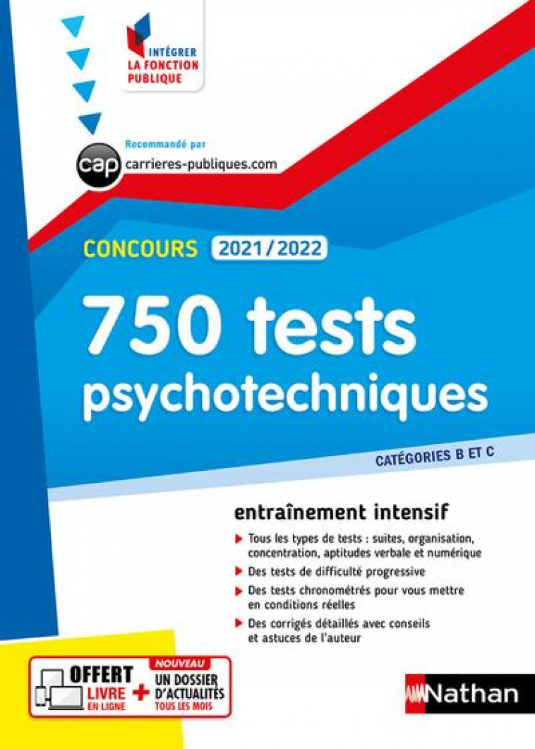 750 TESTS PSYCHOTECHNIQUES - CONCOURS 2021/2022 - CATEGORIES B ET C N 43 (IFP) - 2021 - SIMONIN ELISABETH - CLE INTERNAT