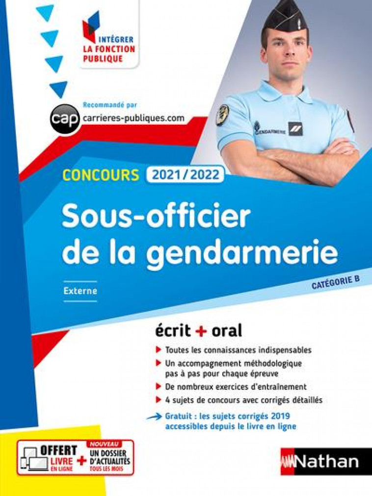 CONCOURS SOUS-OFFICIER DE LA GENDARMERIE 2021/2022- CAT B N 23 (INTEGRER FONCTION PUBLIQUE) 2020 - LOUVRIER/MEKBEL/BON - CLE INTERNAT