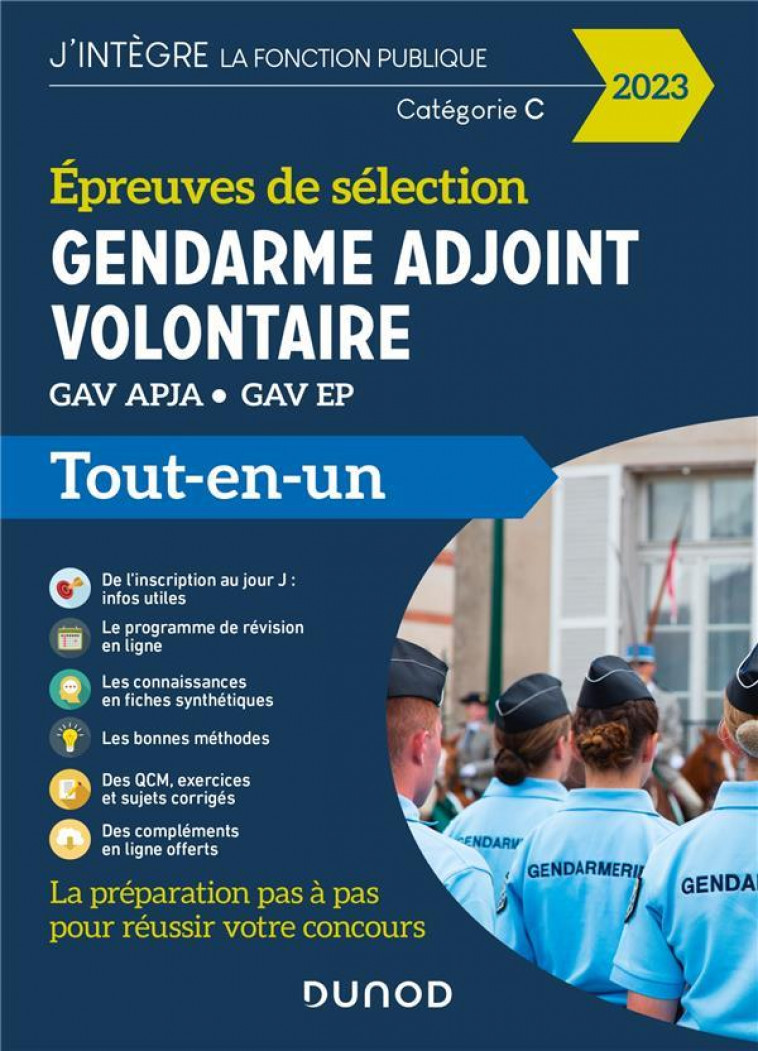 EPREUVES DE SELECTION GENDARME ADJOINT VOLONTAIRE 2023 - GAV APJA - GAV EP - PRIET/PELLETIER - DUNOD
