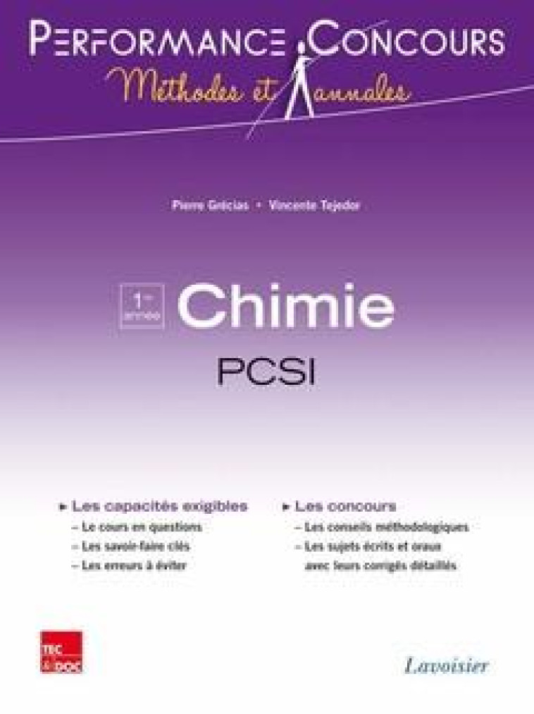 PERFORMANCE CONCOURS : CHIMIE  -  PCSI 1RE ANNEE - GRECIAS PIERRE - Tec et Doc