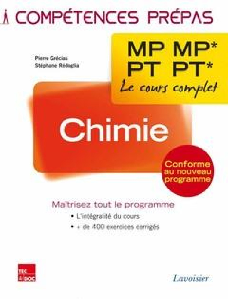 COMPETENCES PREPAS : CHIMIE  -  2E ANNEE MP MP - PT PT - GRECIAS PIERRE - Tec et Doc