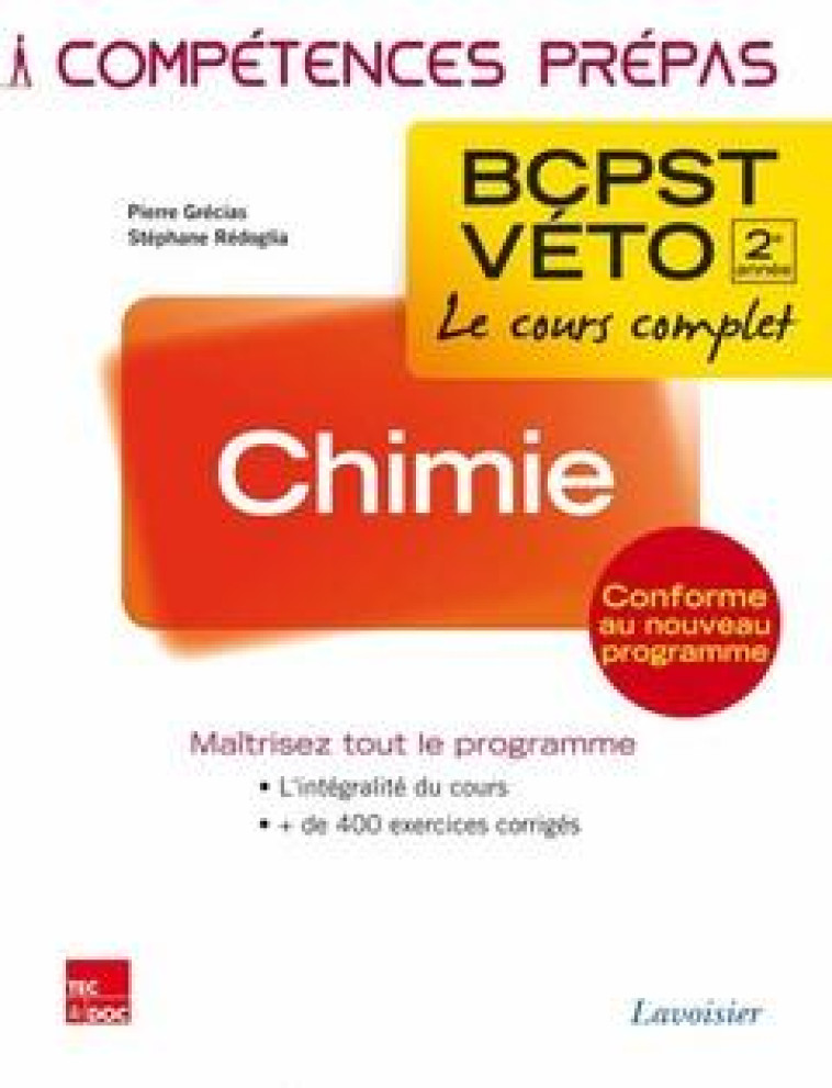 COMPETENCES PREPAS : CHIMIE  -  2E ANNEE BCPST-VETO - GRECIAS PIERRE - Tec et Doc